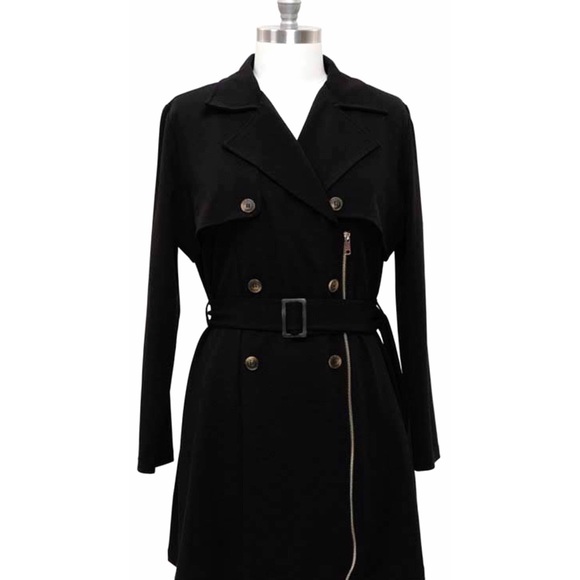 🔥SOLD OUT!!🔥Plus Size Textured Knit Trench - Picture 2 of 5